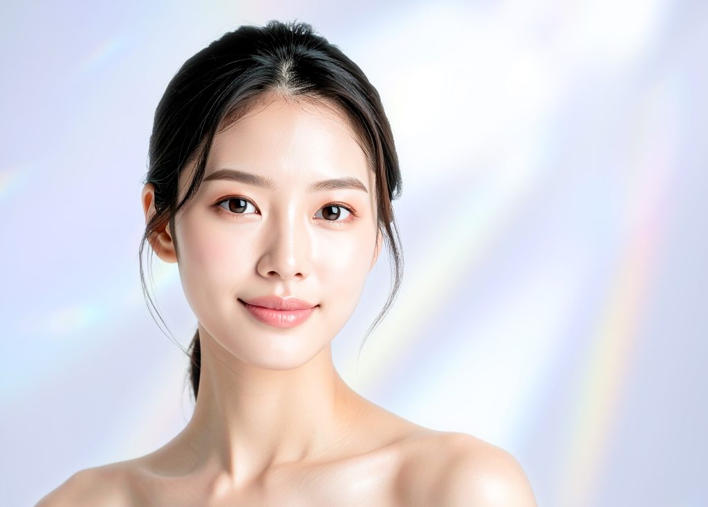 肌育製剤を使った水光注射やポテンツァ治療をする女性